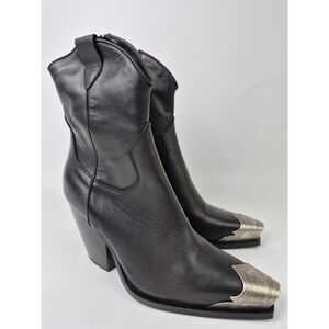 Free People Women's Black Brayden Western Leather Boots Size 37